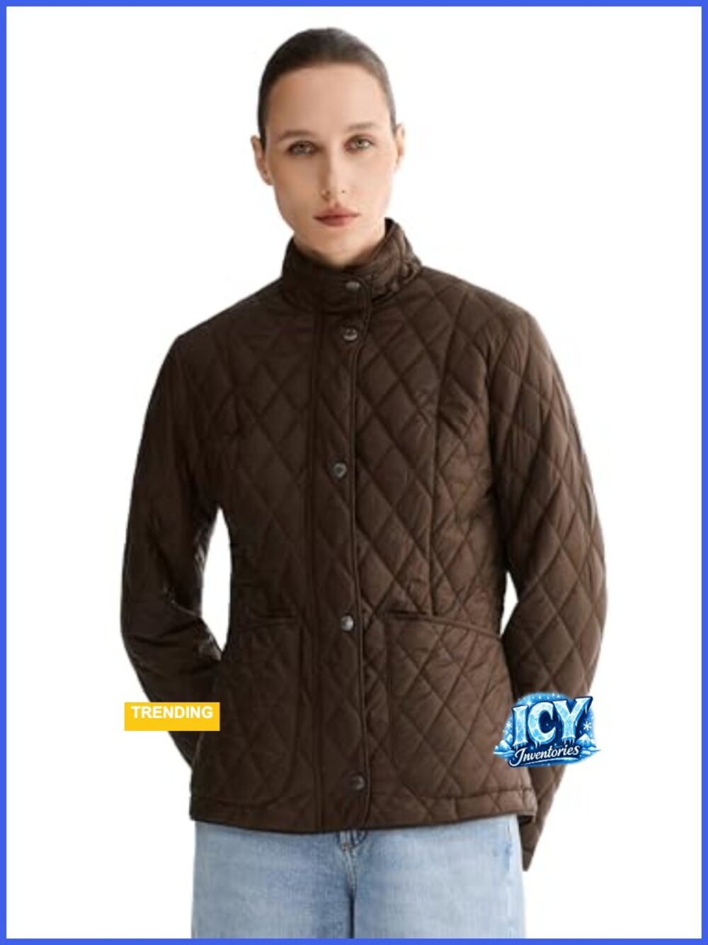 Women's Quilted Lightweight Puffer Jacket Slim Fit Zip Up Coat